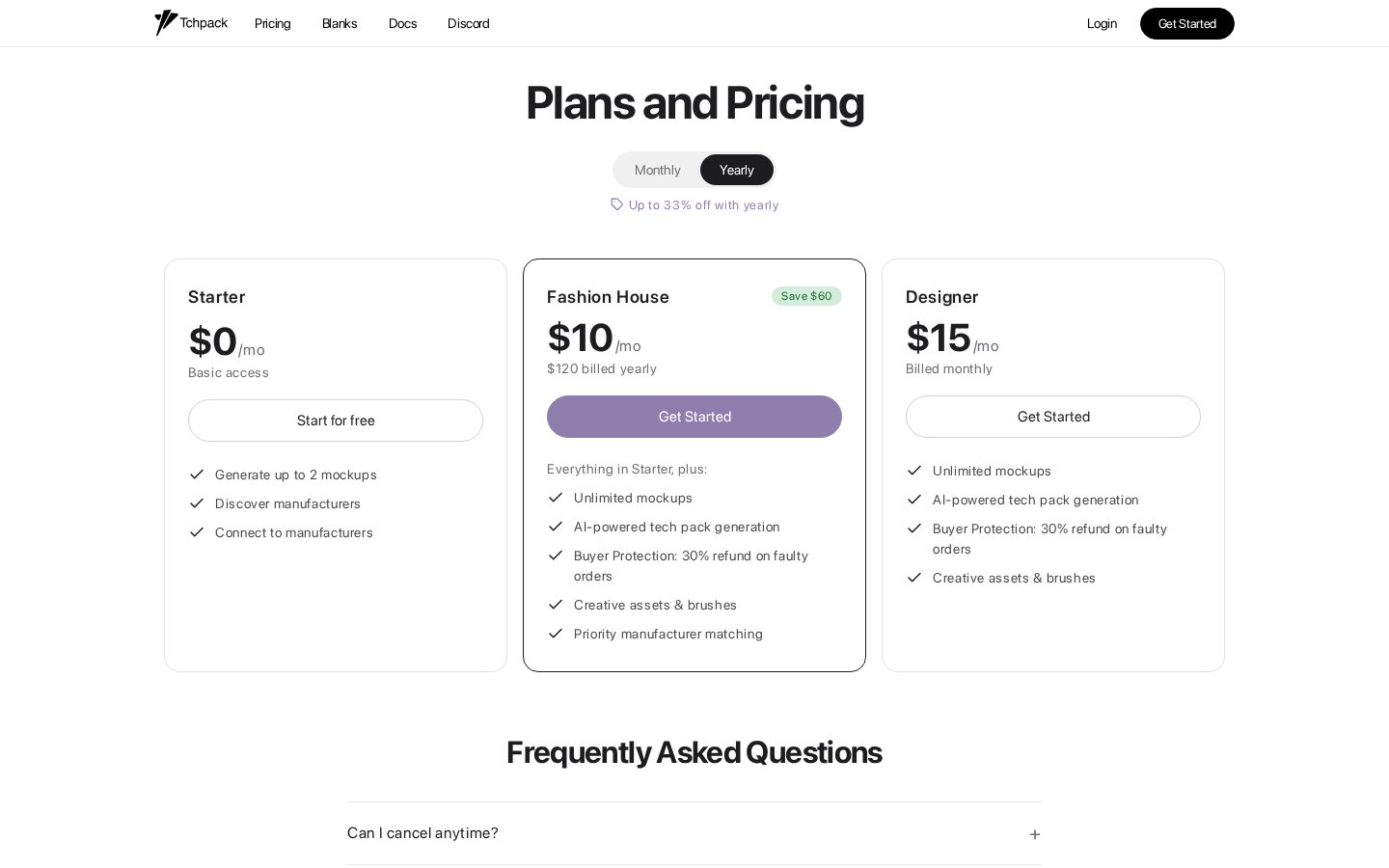 Tchpack Pricing