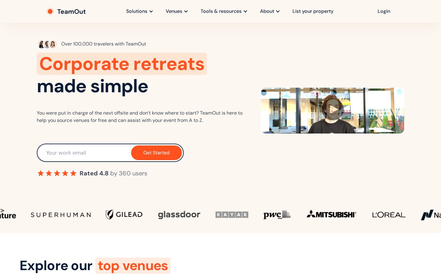 TeamOut AI Homepage
