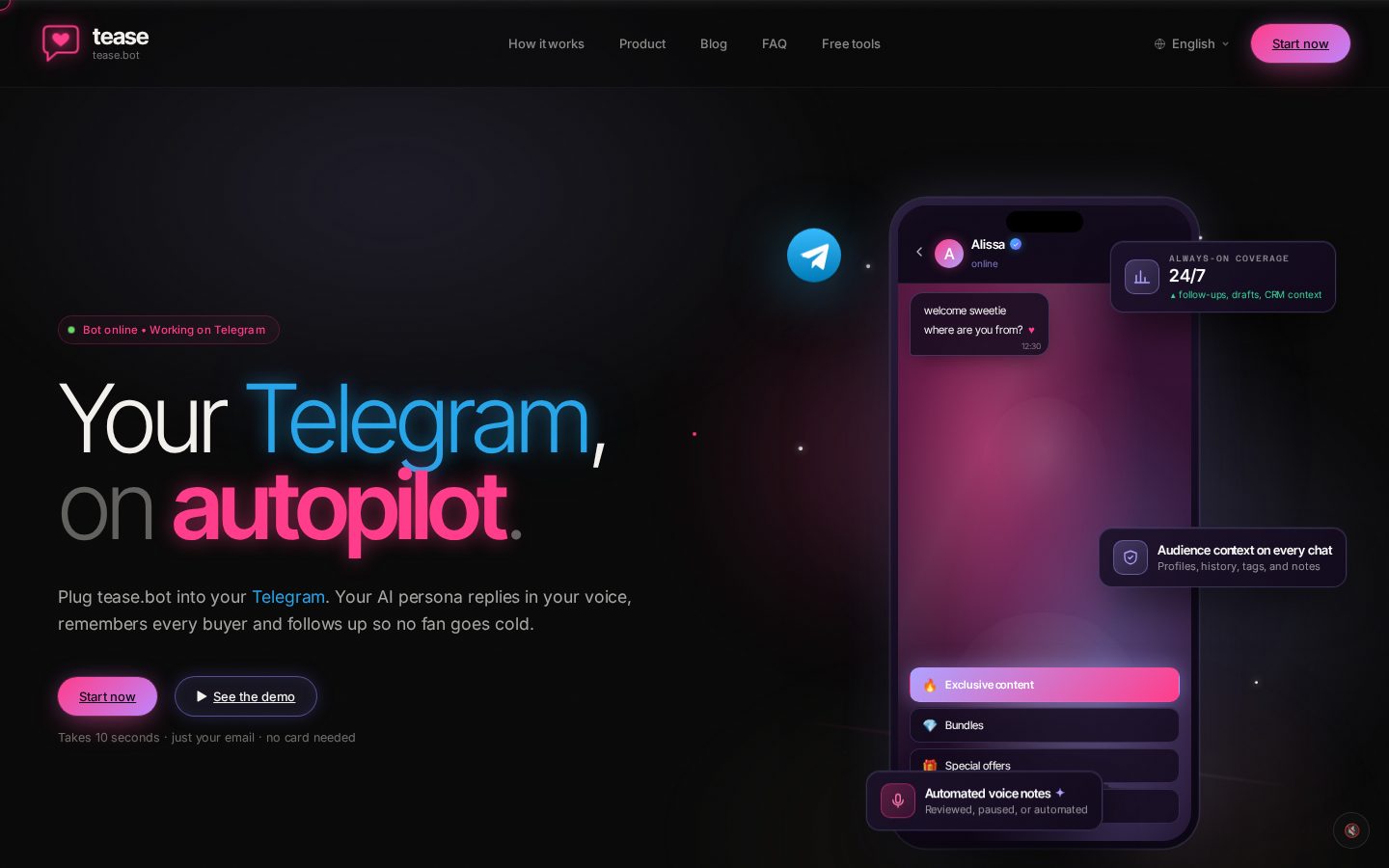 Tease Homepage