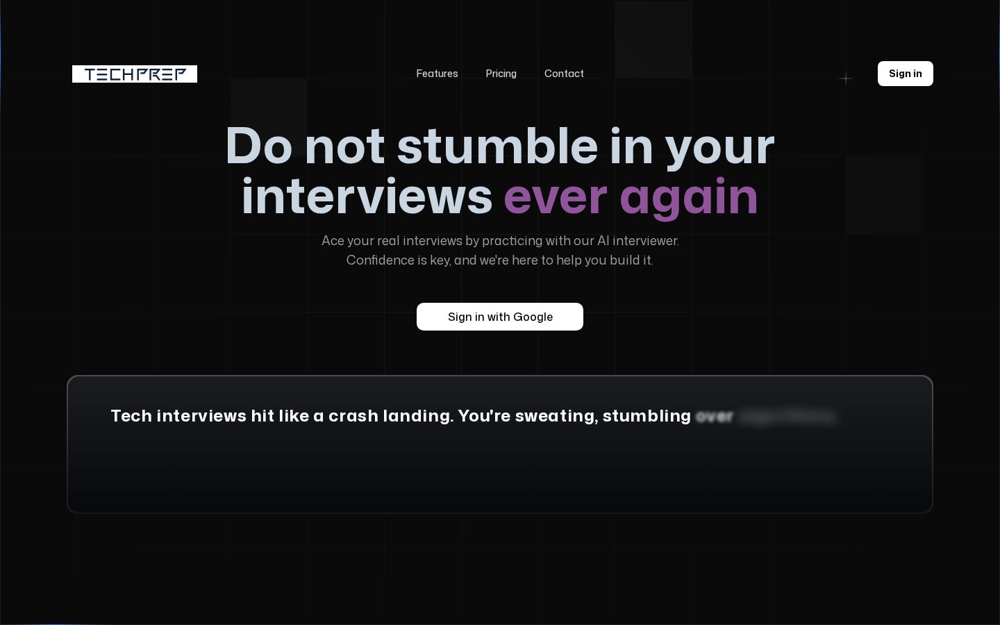 TechPrepAI Homepage