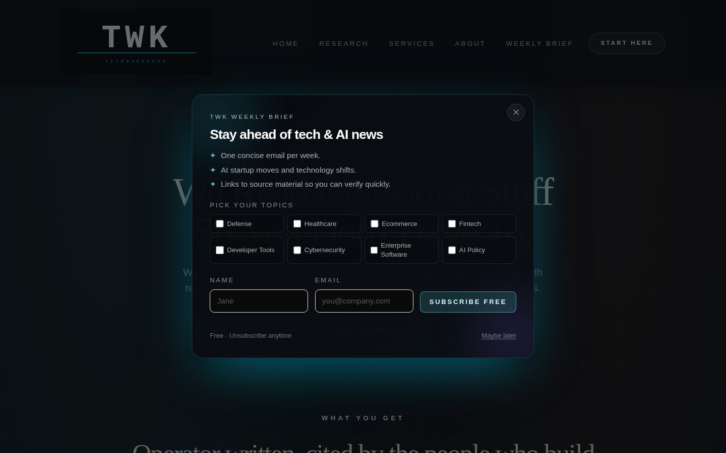 TECHWHOKNOWS Homepage