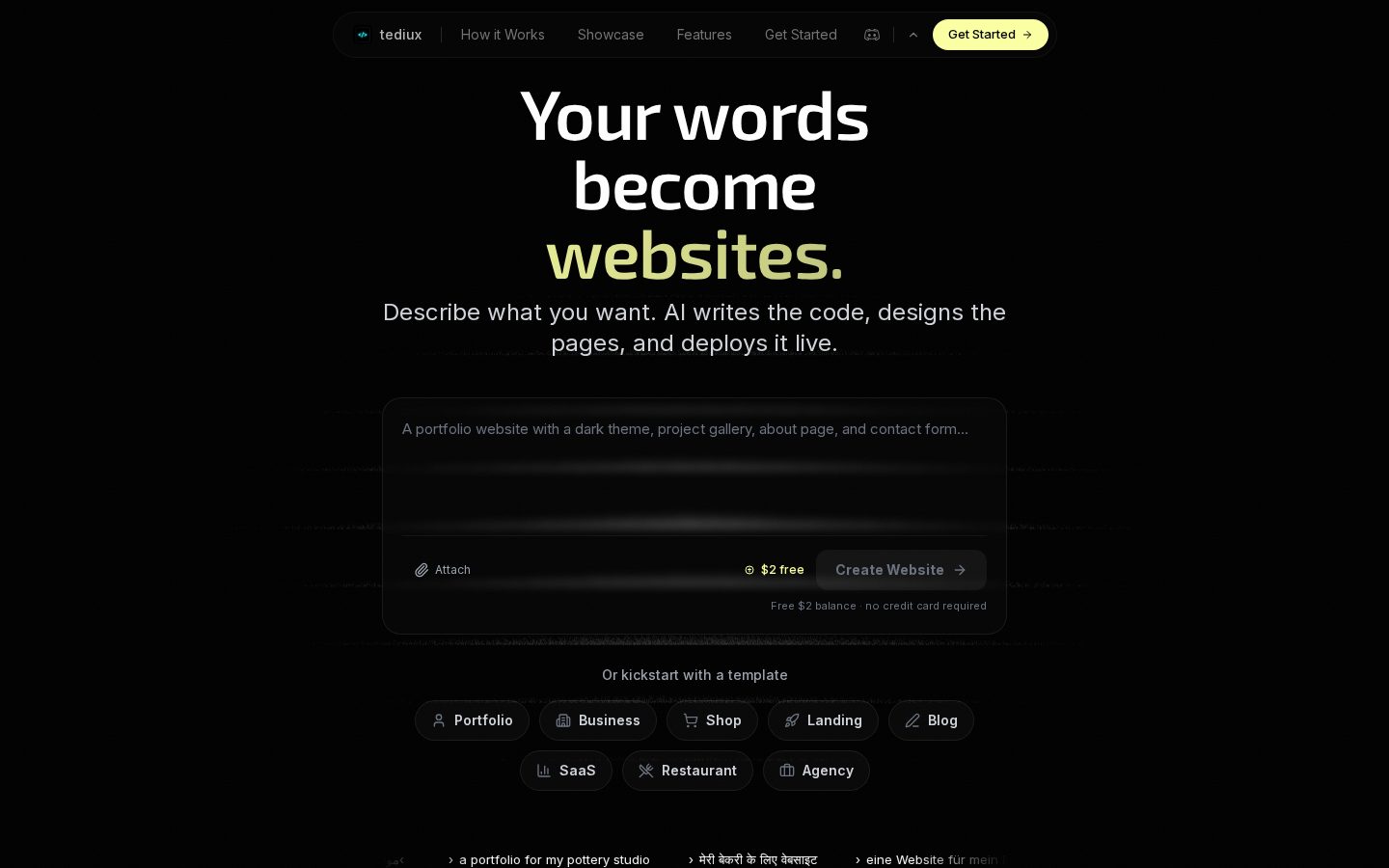 Tediux Homepage