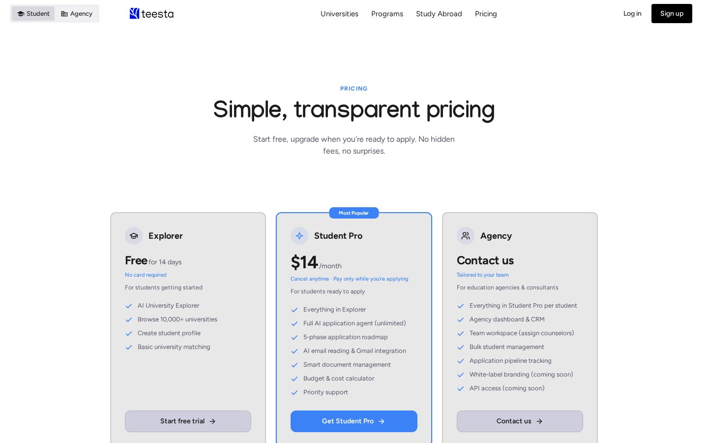 TeestaAI Pricing