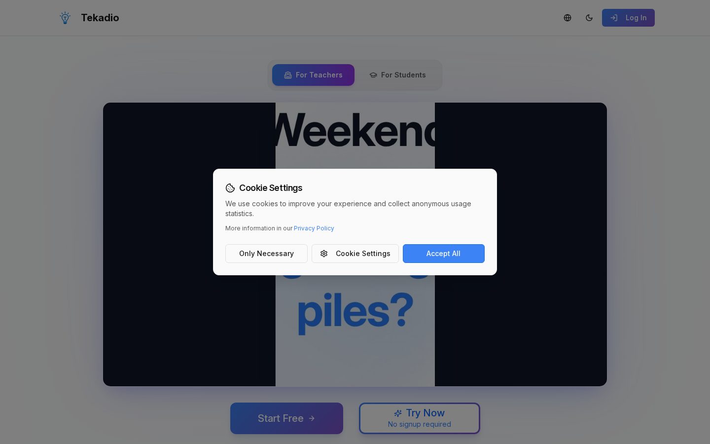 Tekadio Homepage