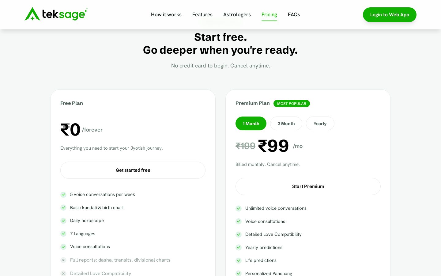 Teksage Pricing