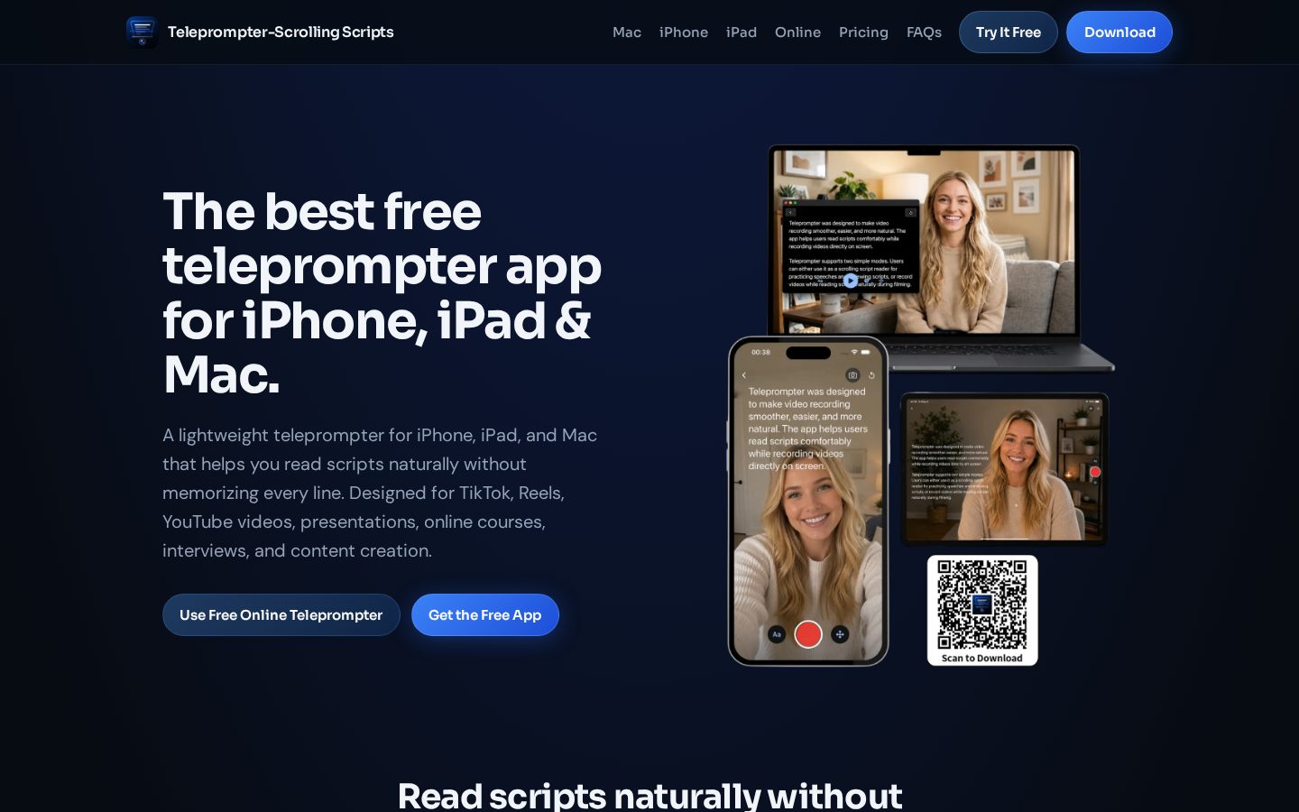 Teleprompter-Scrolling Scripts Homepage