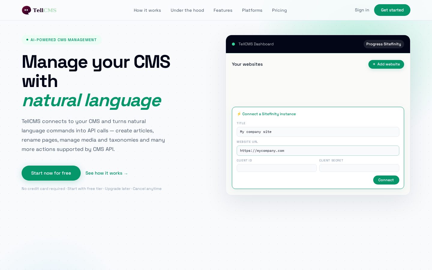 TellCMS Homepage