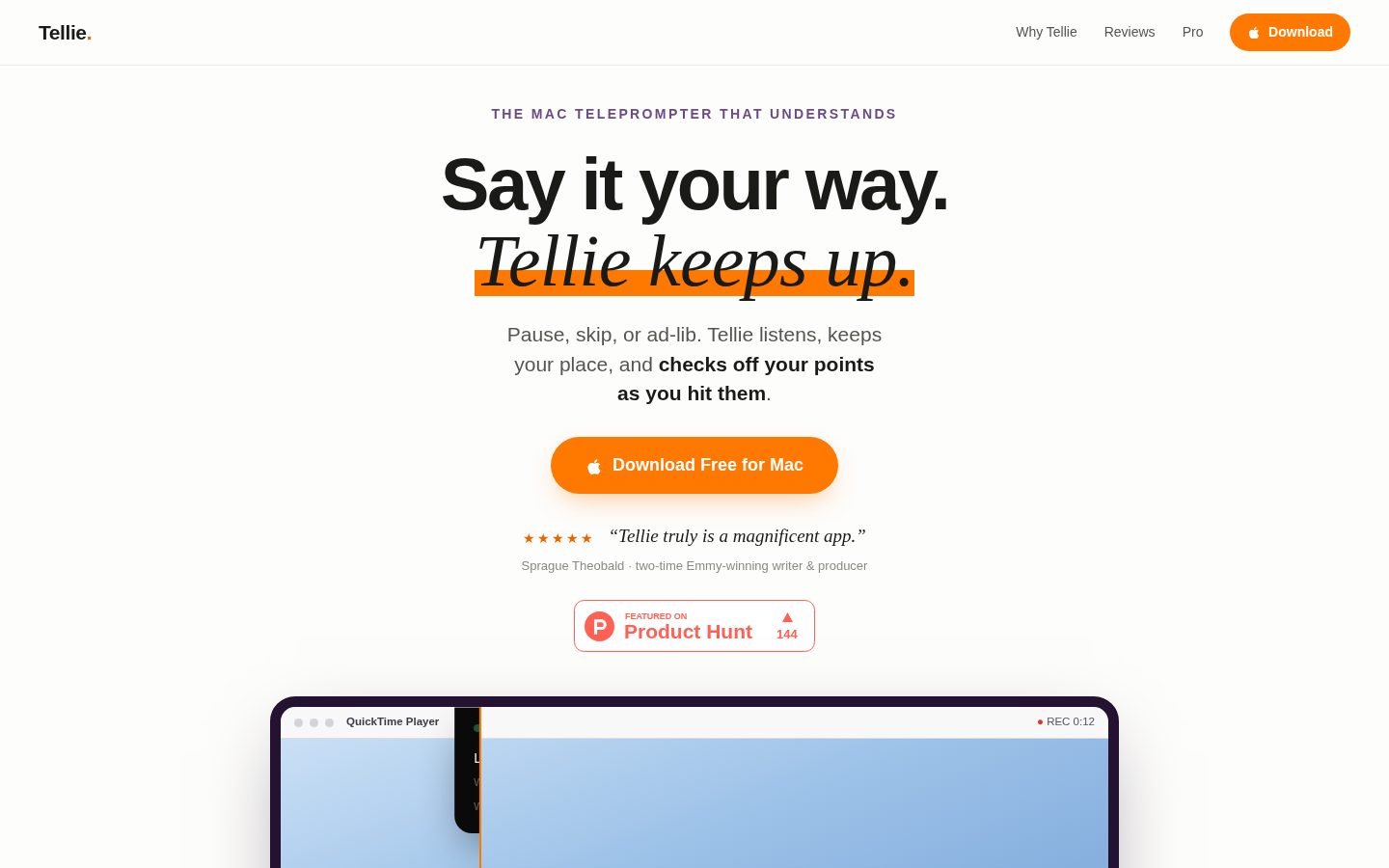 Tellie Homepage