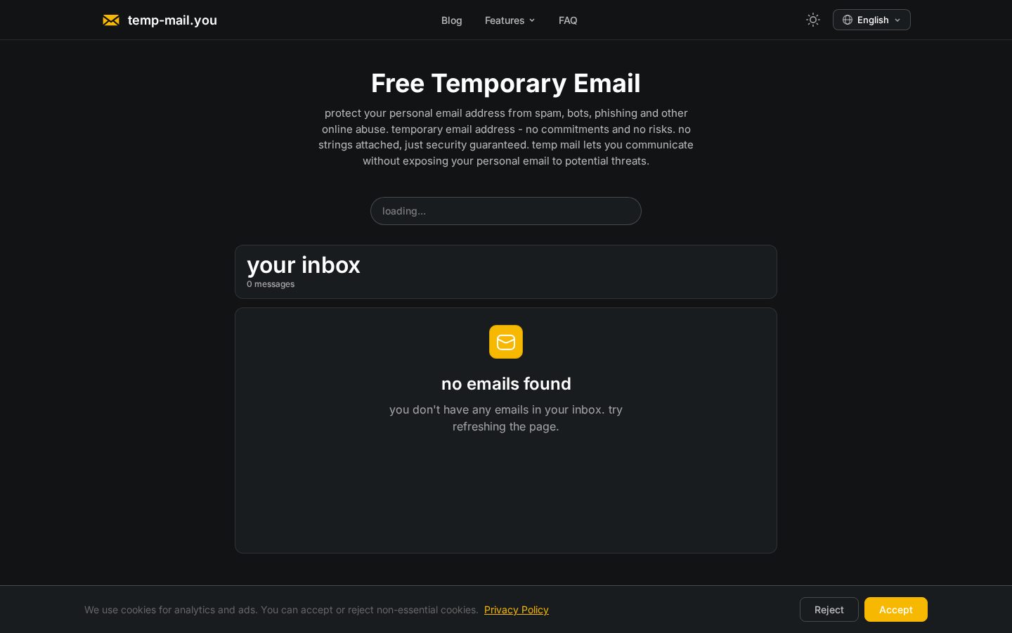 Temp Mail You Homepage