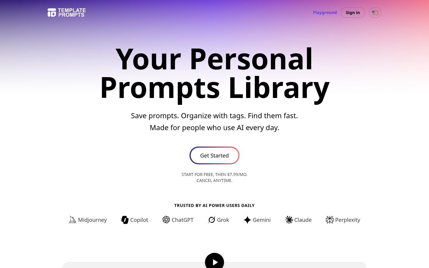 Template Prompts Homepage