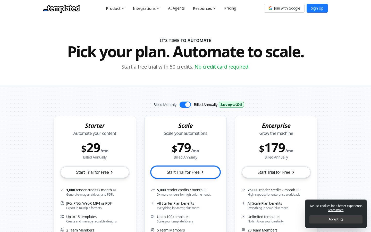 Templated Pricing