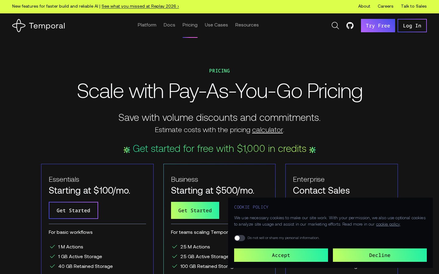 Temporal + OpenAI Agents SDK Pricing