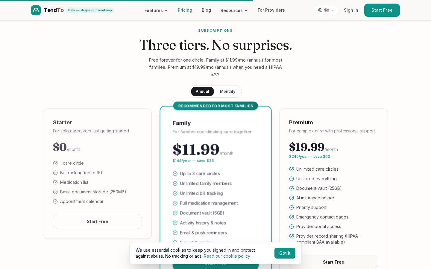 TendTo.ai Pricing