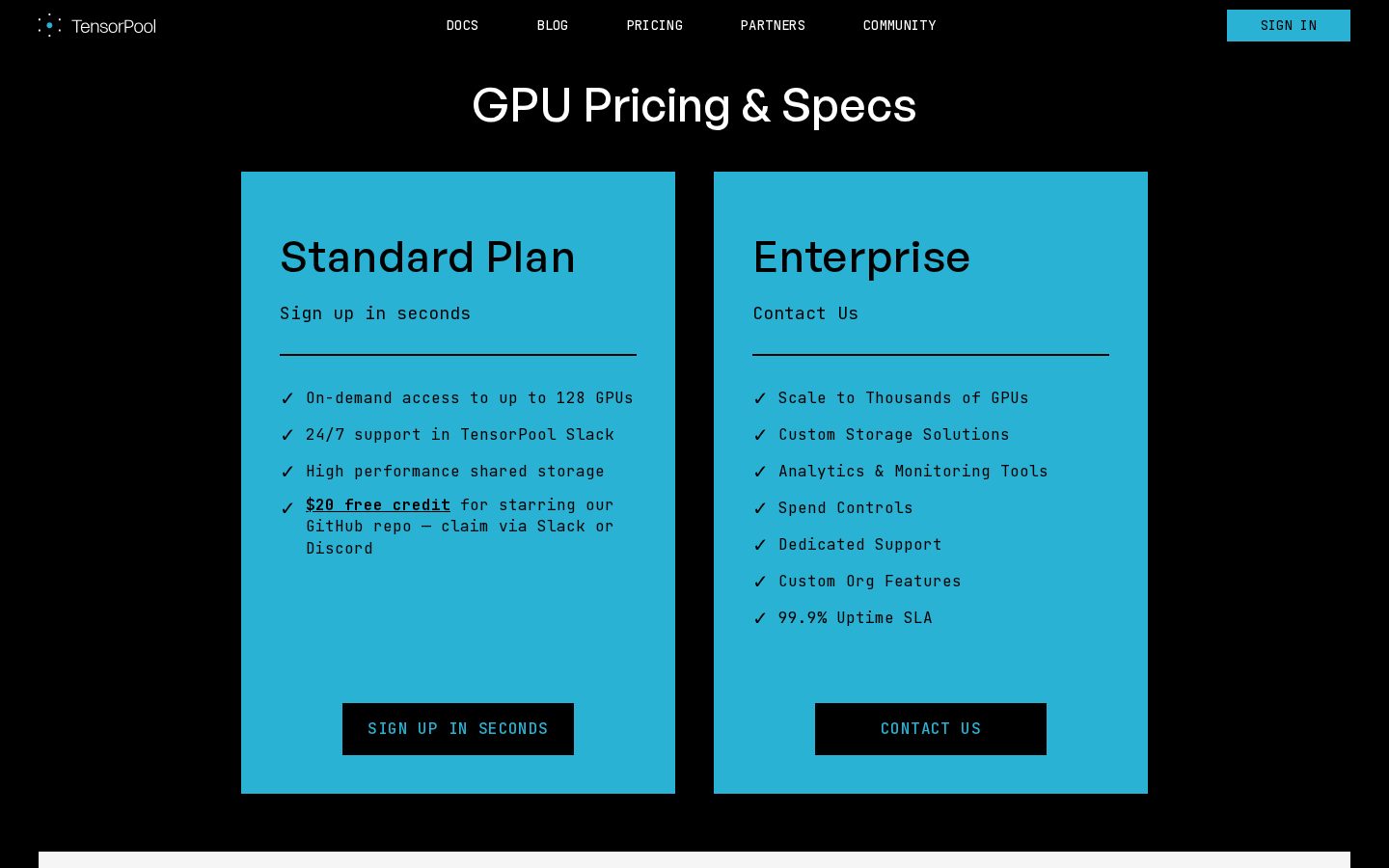 TensorPool Pricing