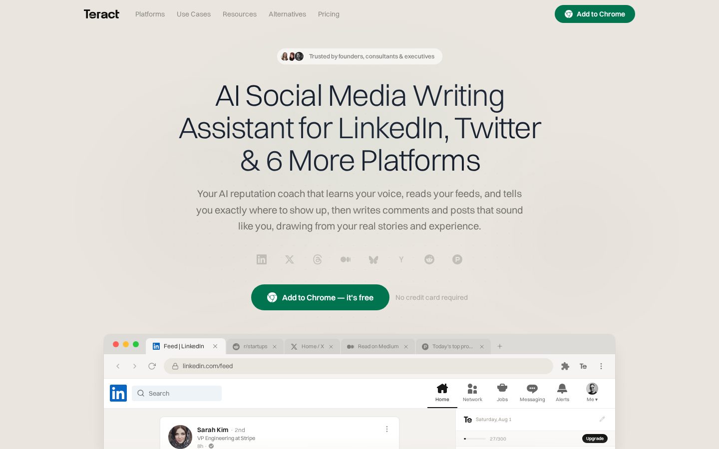 Teract AI Homepage