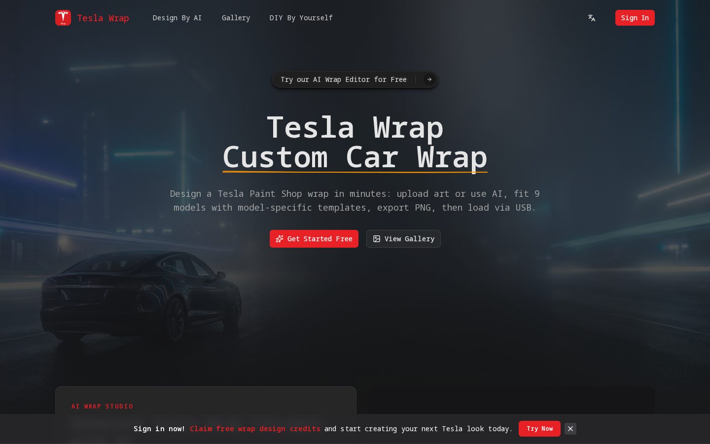 Tesla Wrap Homepage