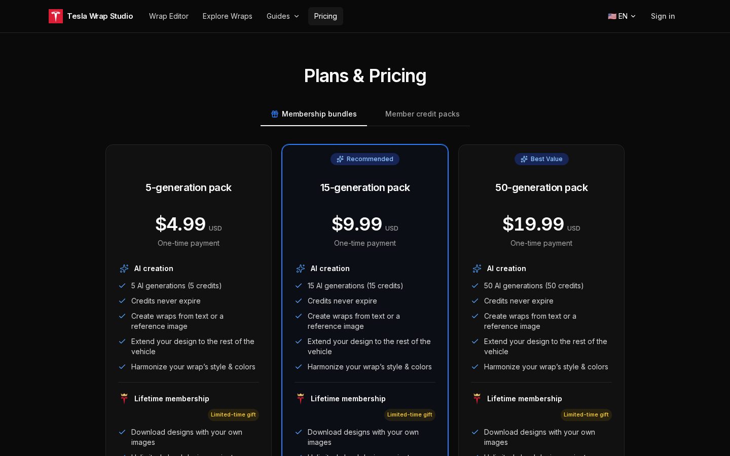 Tesla Wrap Studio Pricing