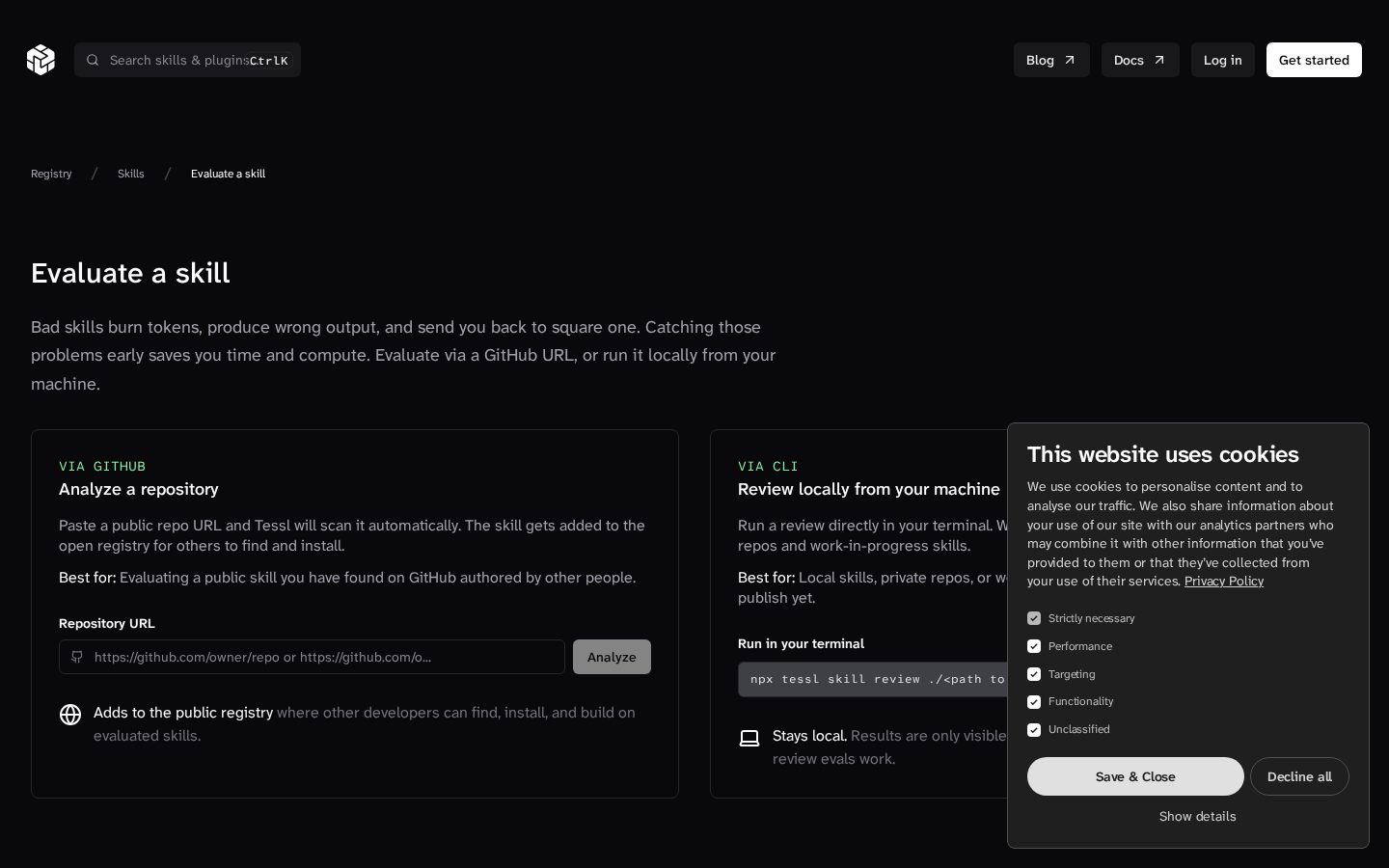 Tessl Homepage