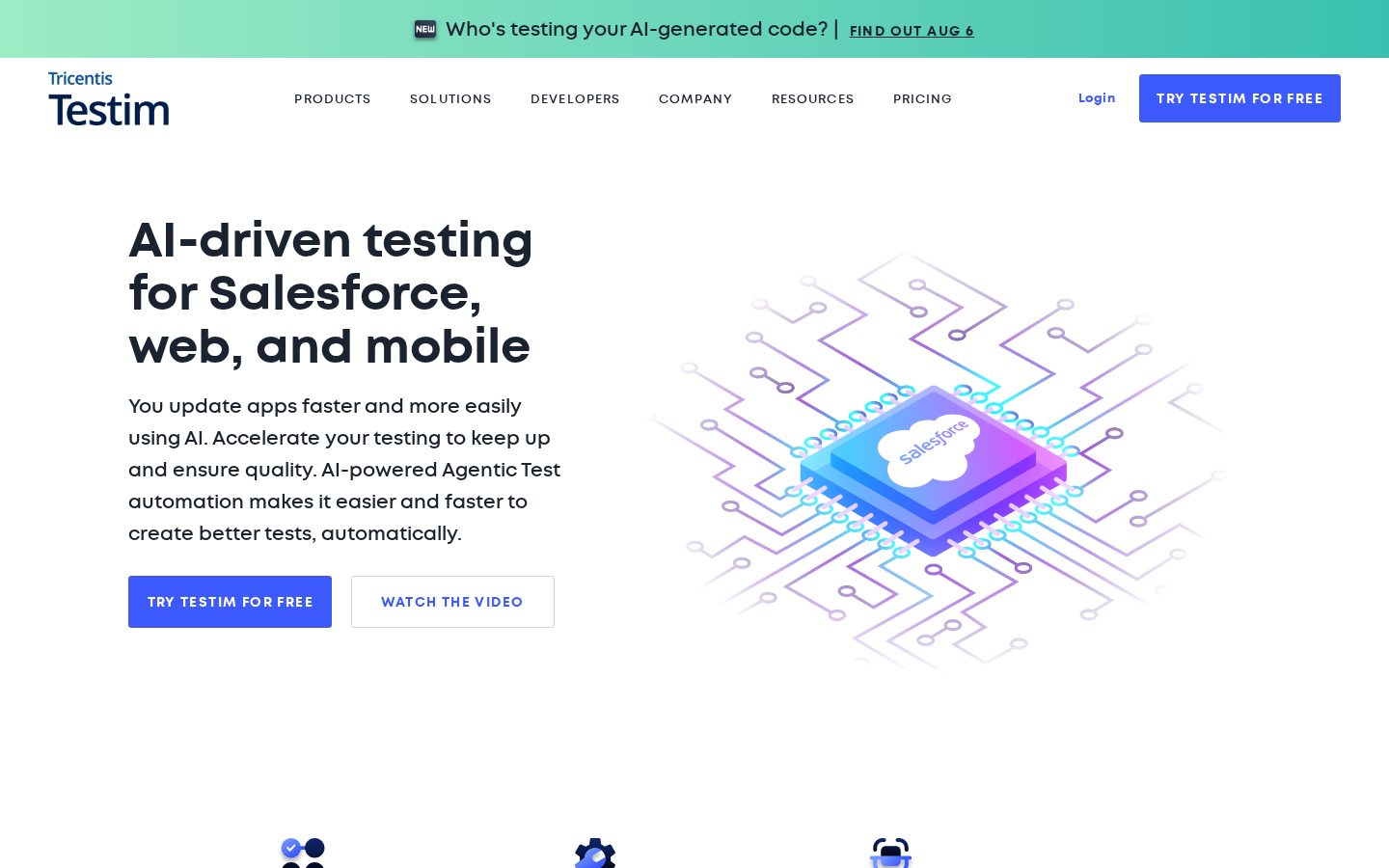 Testim Homepage