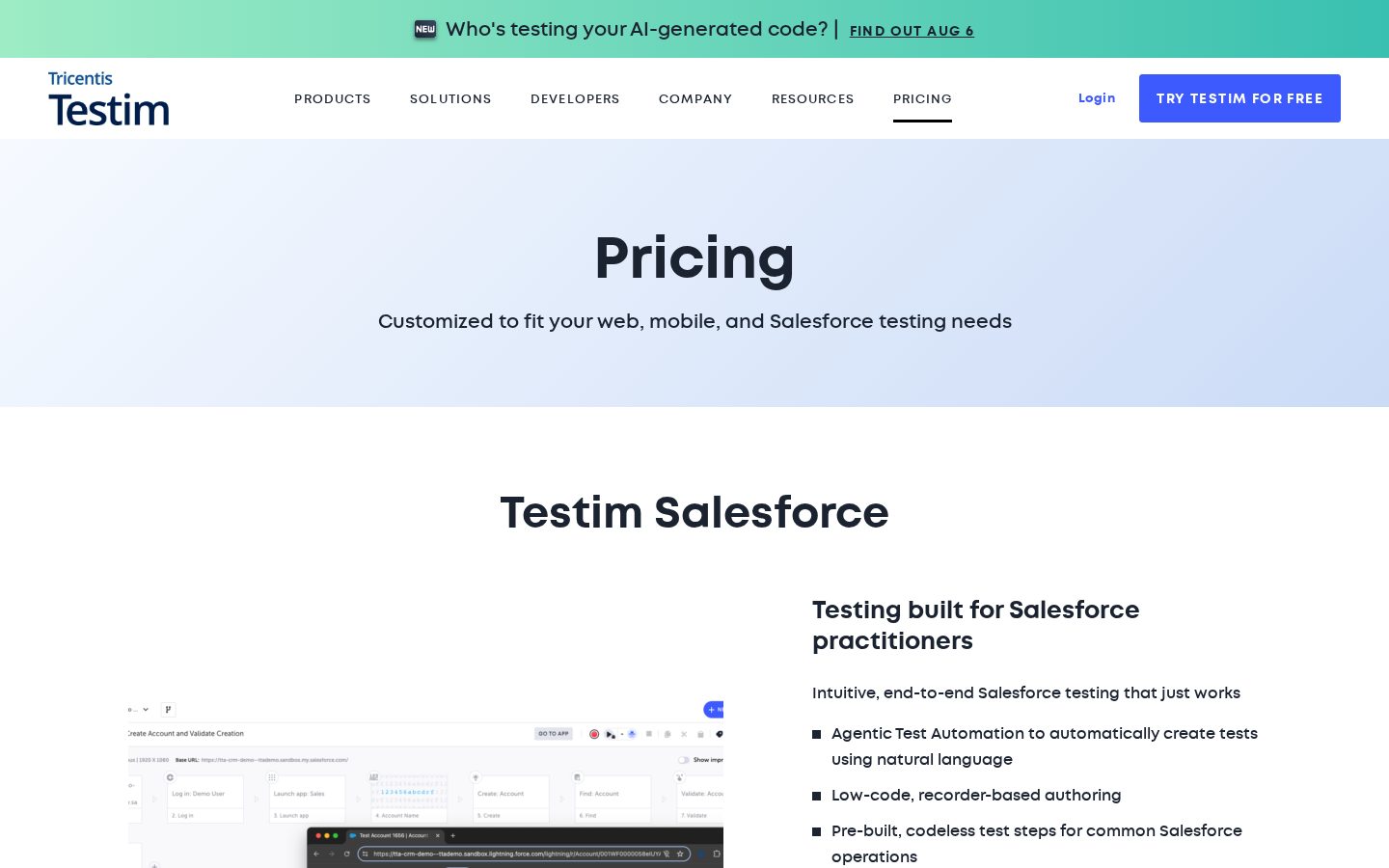 Testim Pricing