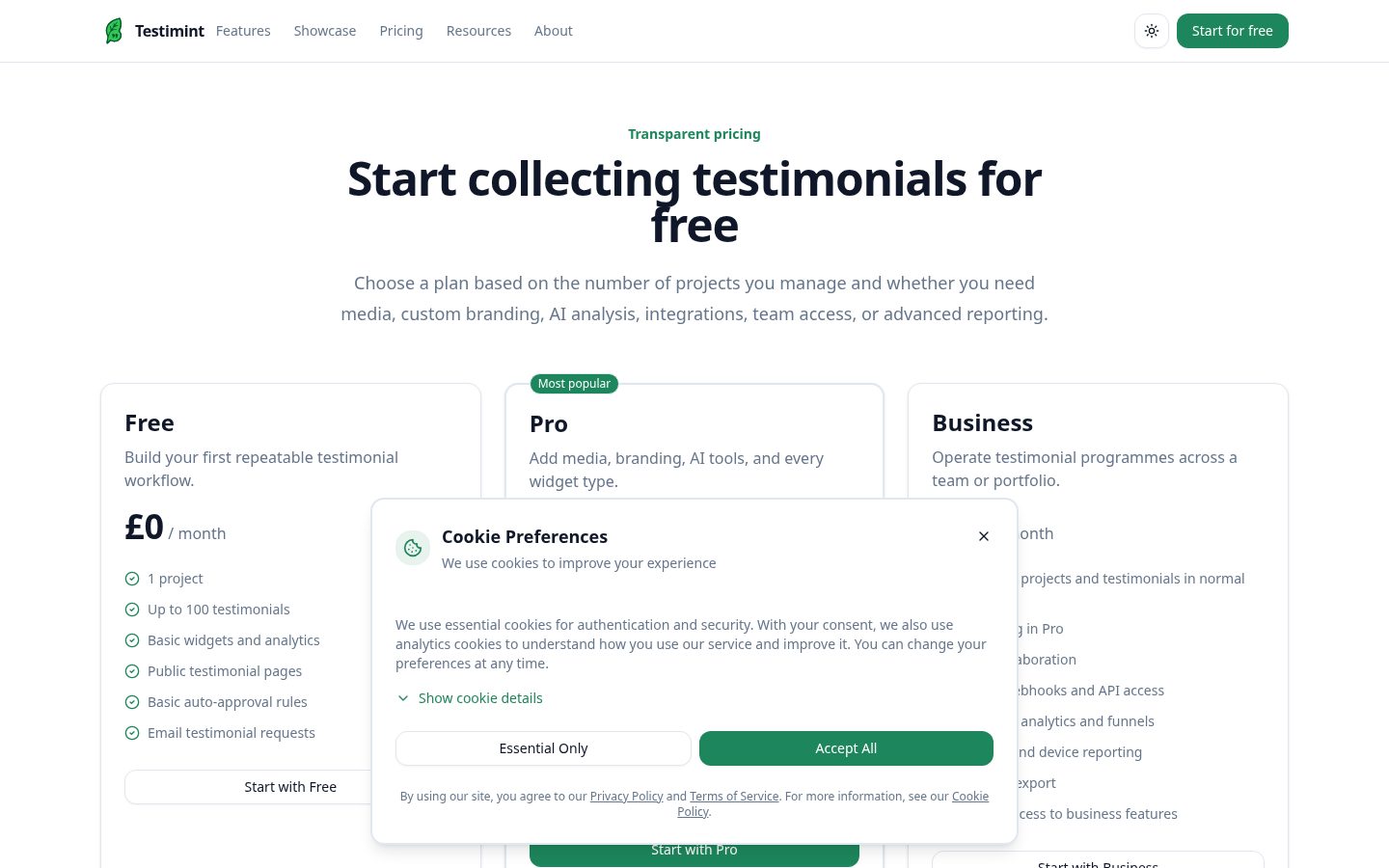 Testimint Pricing