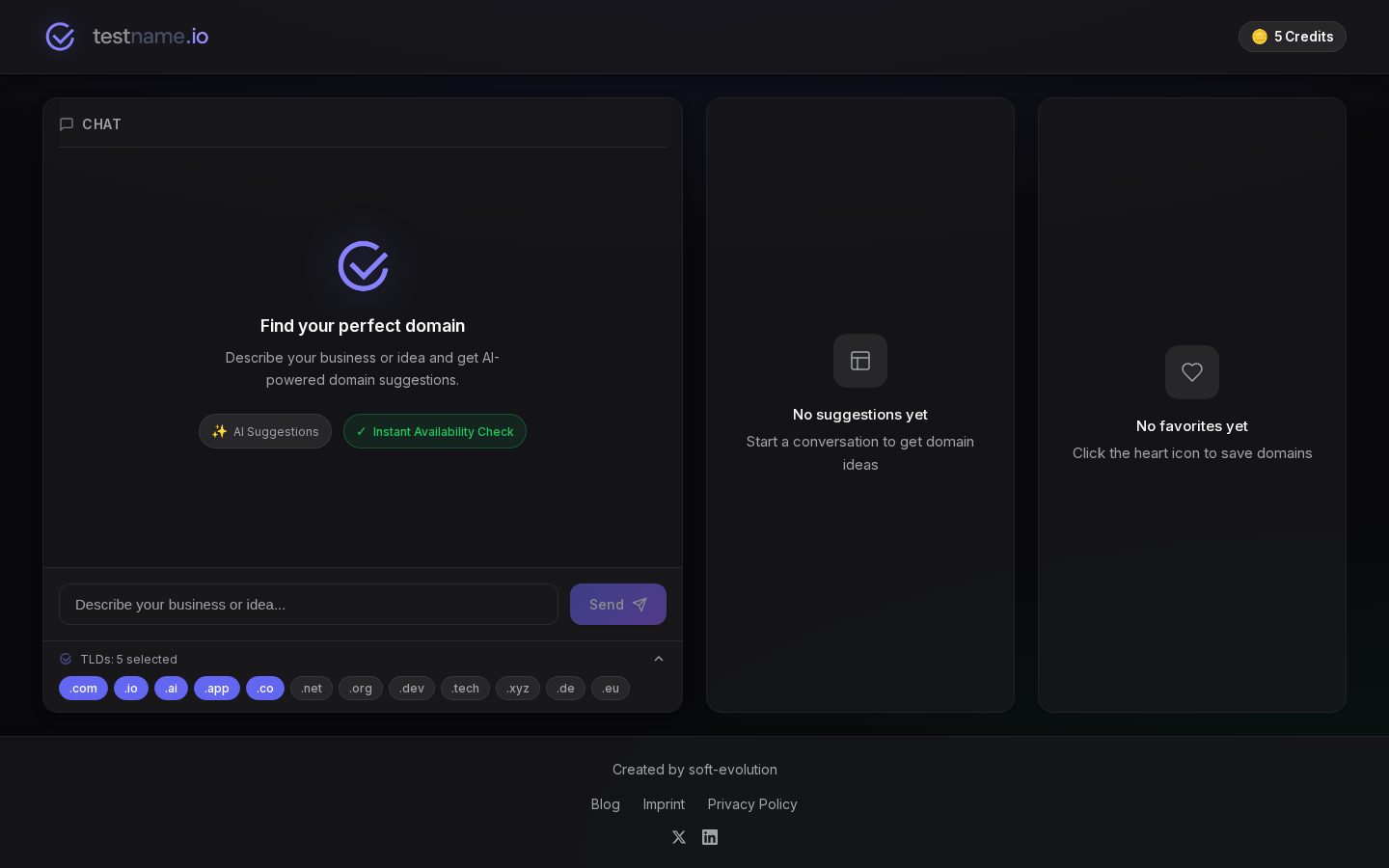 testname.io Homepage