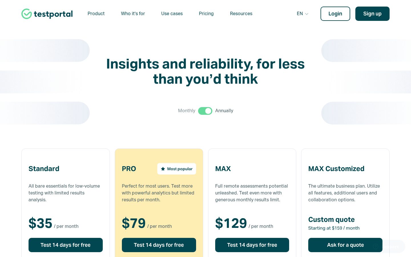 Testportal Pricing