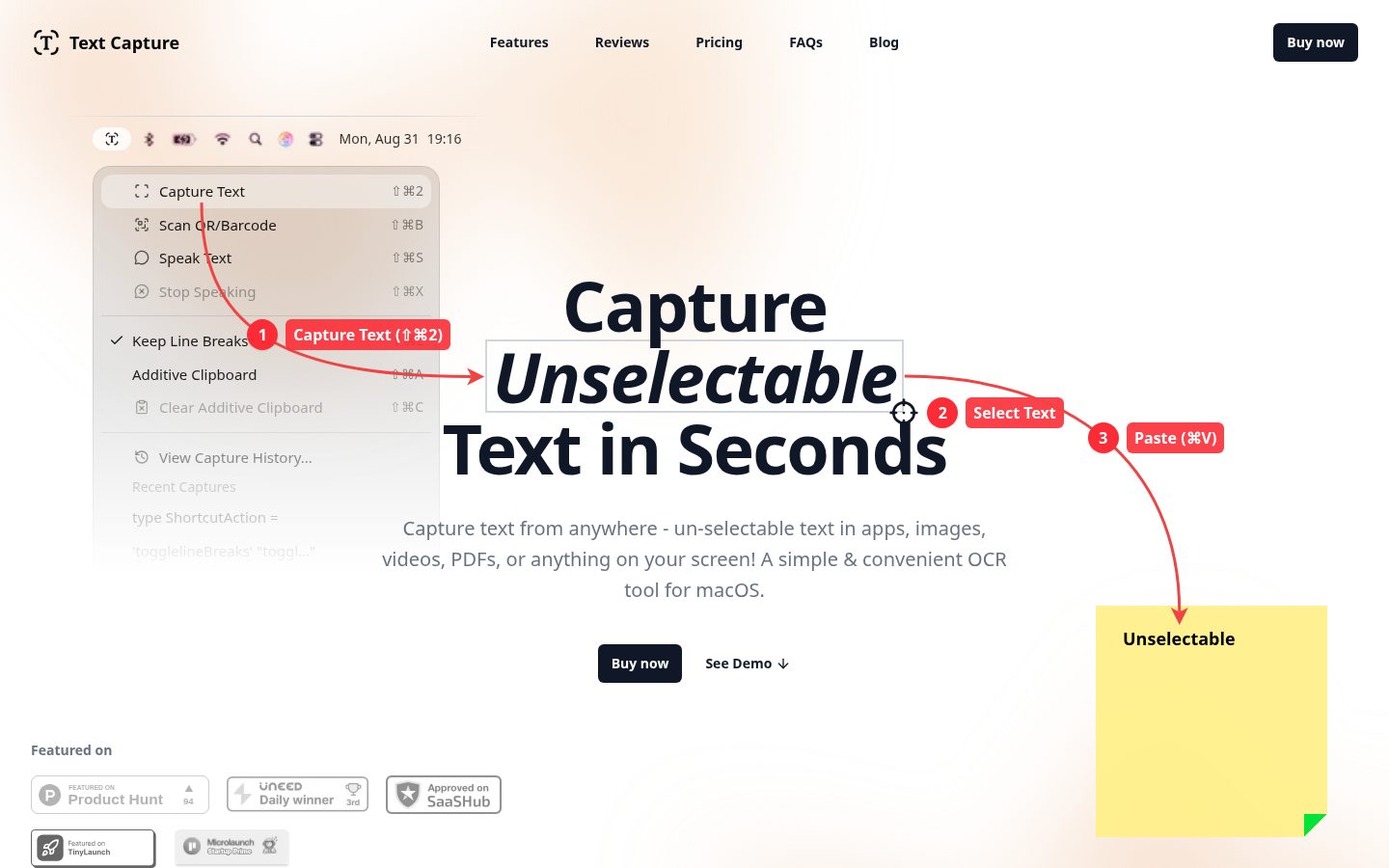 Text Capture Homepage