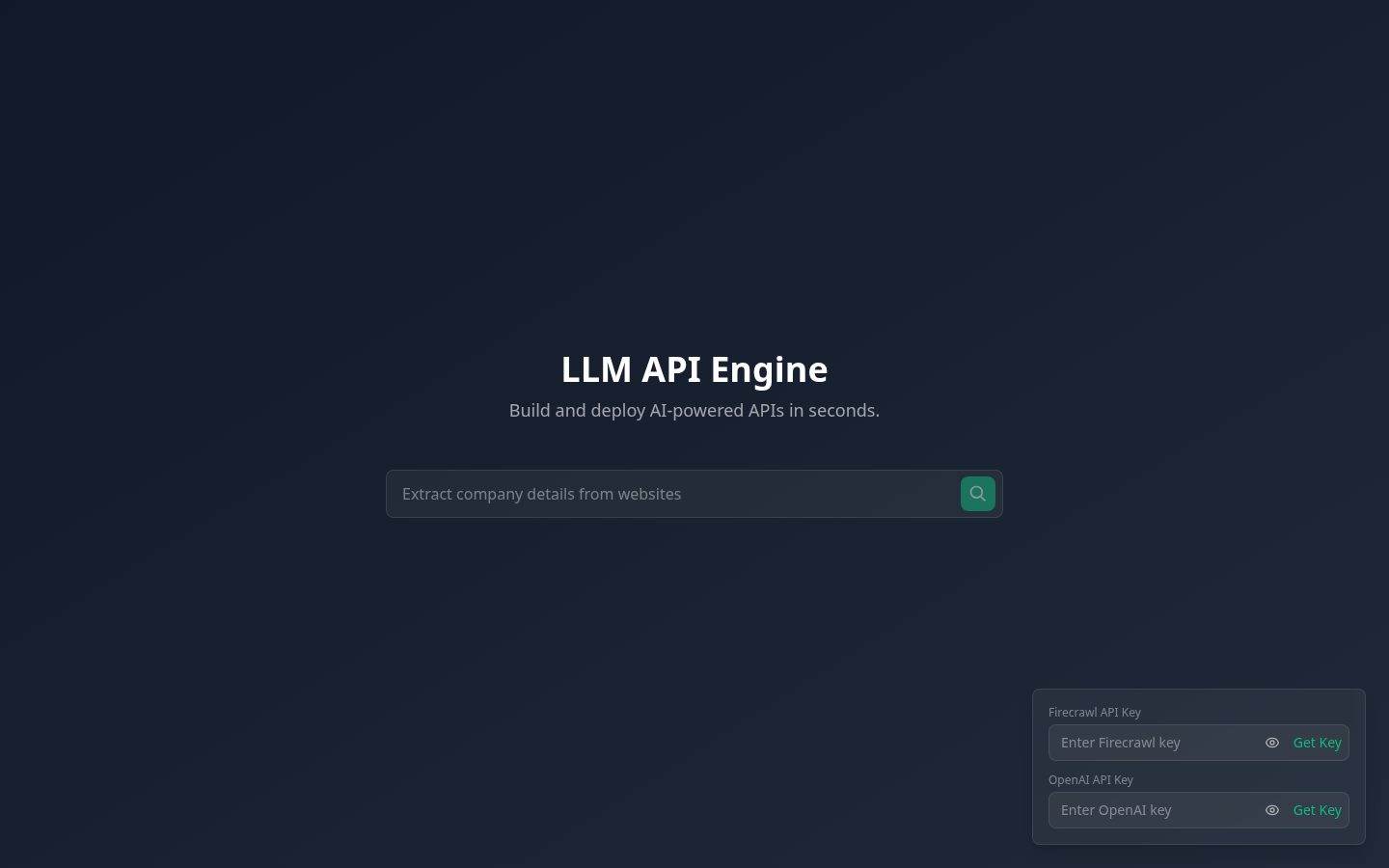 Text-to-API Homepage