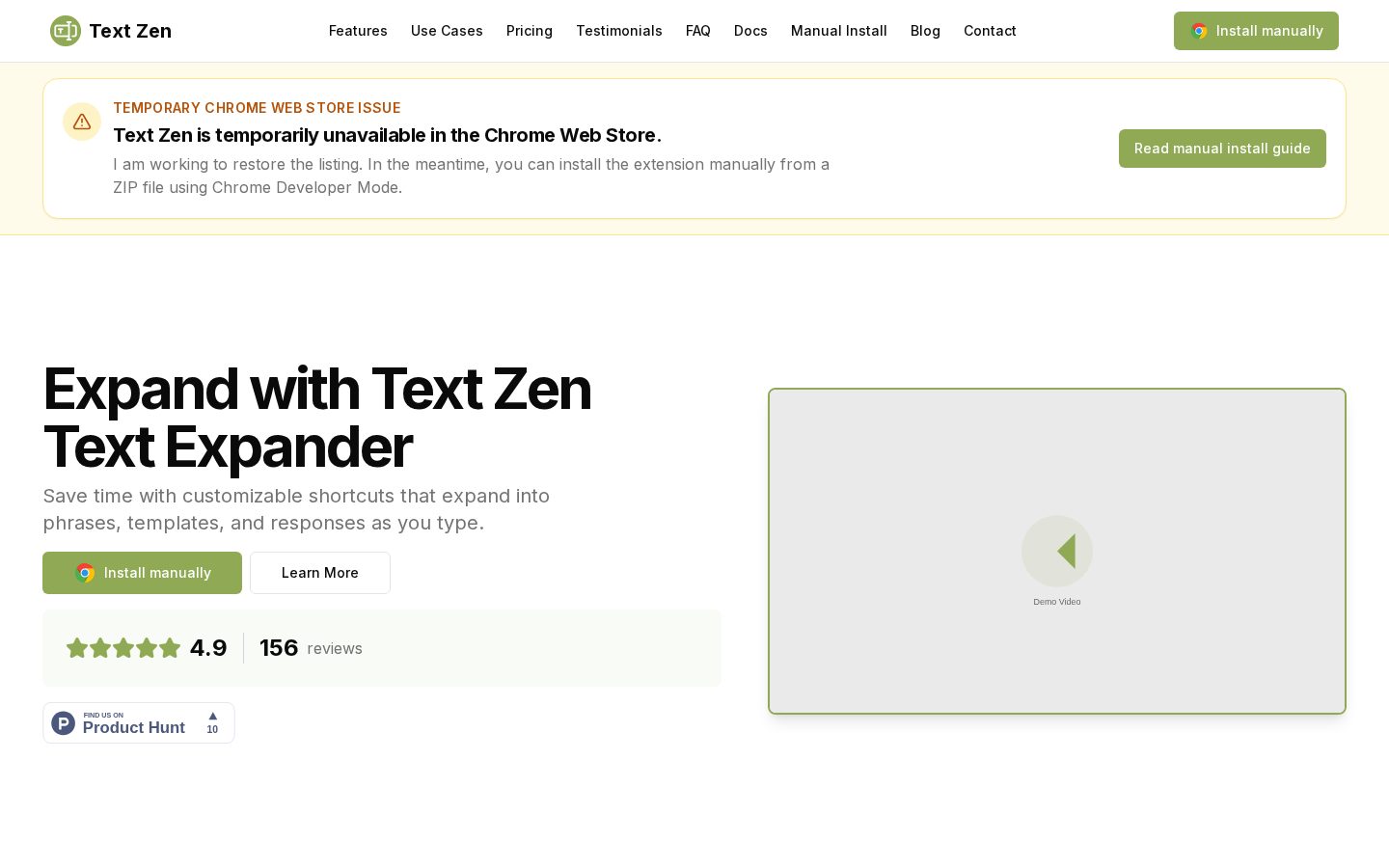 Text Zen - Text Expander Homepage