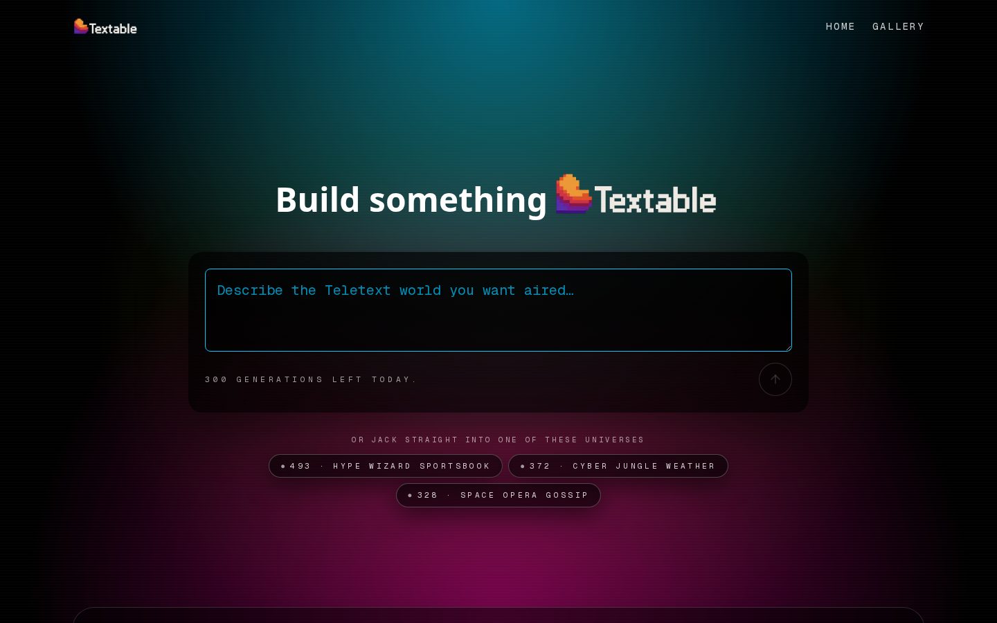 Textable Homepage