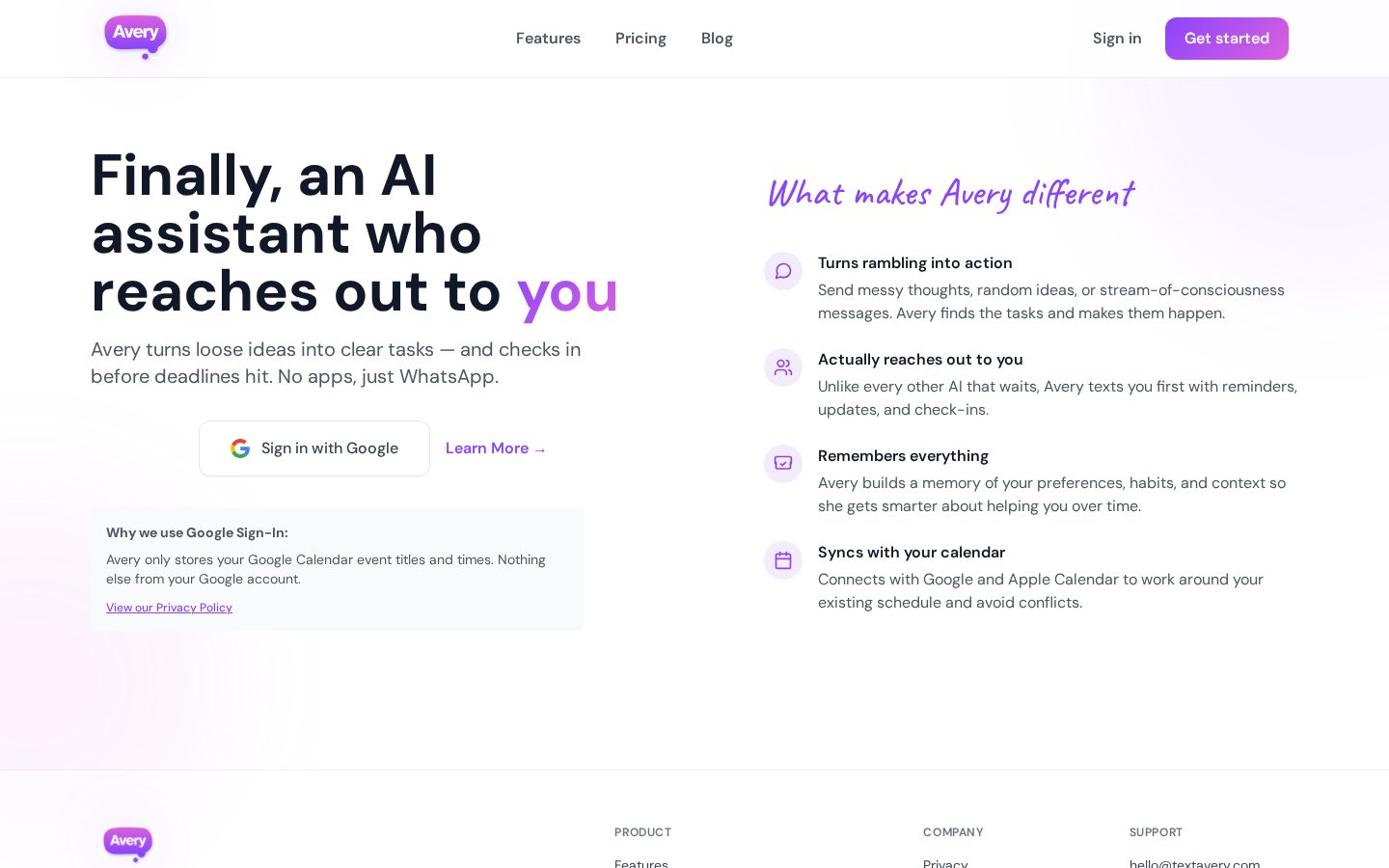 TextAvery Homepage