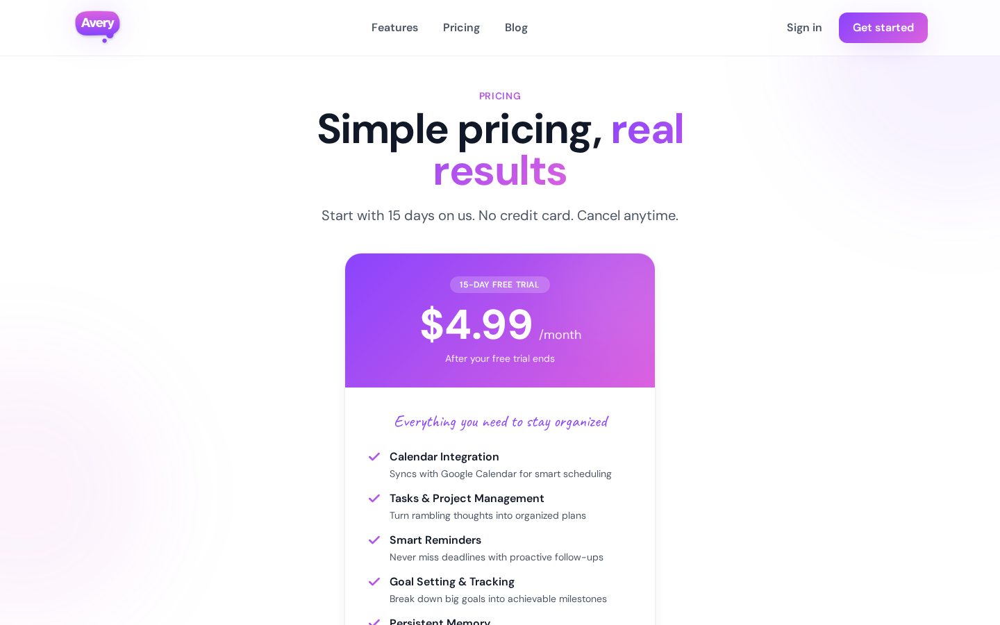 TextAvery Pricing