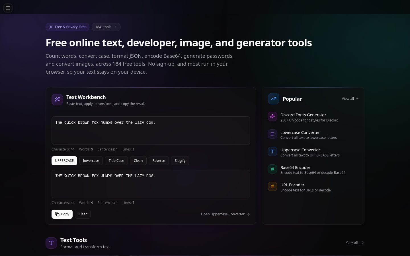 Textavia Homepage