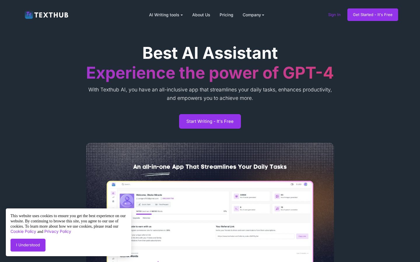 Texthub.ai Homepage