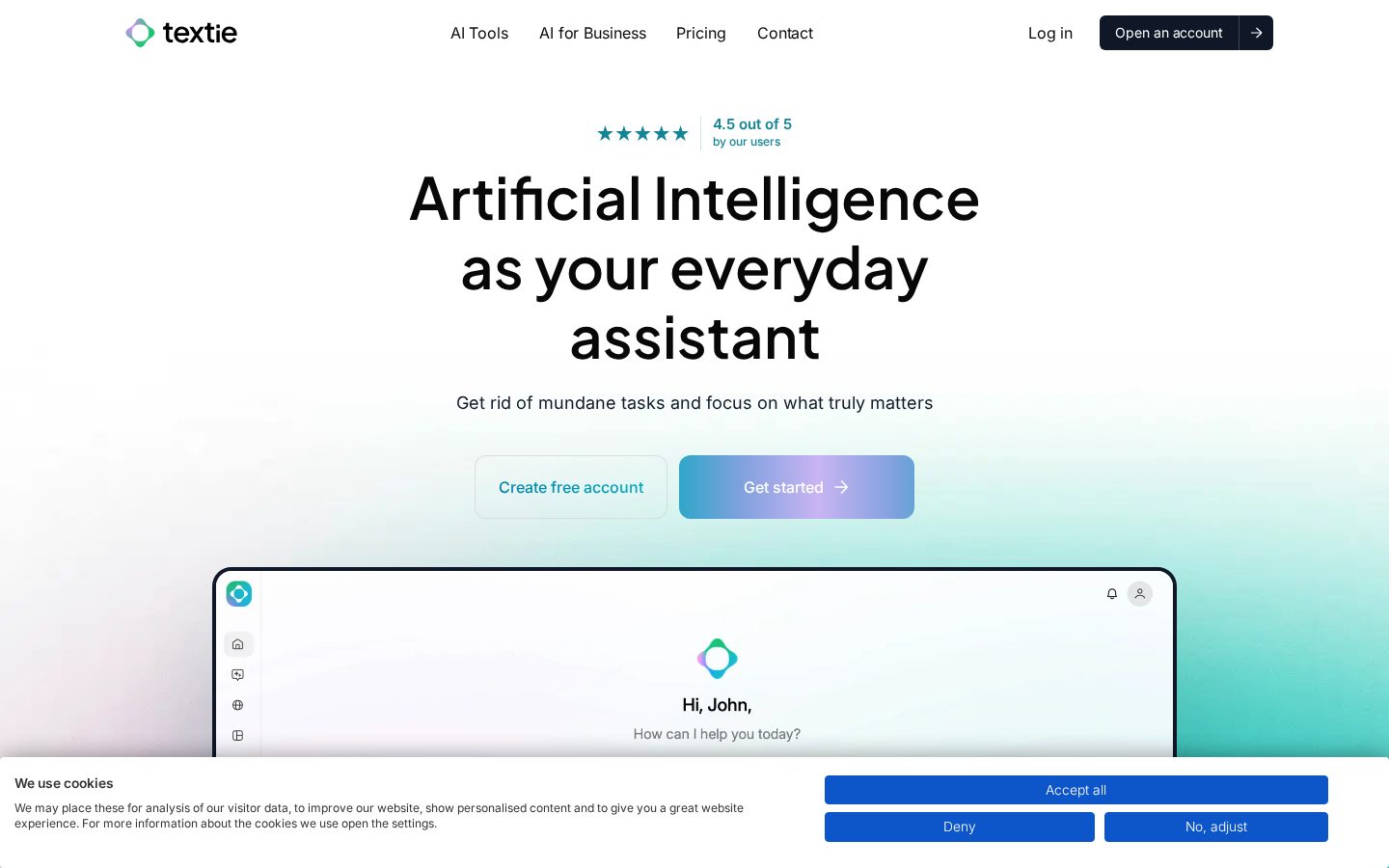 Textie.ai Homepage