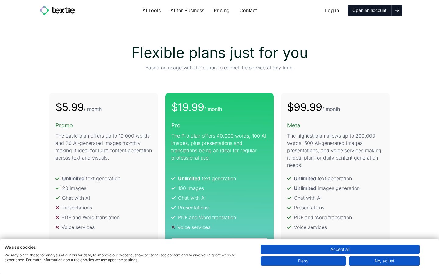 Textie.ai Pricing