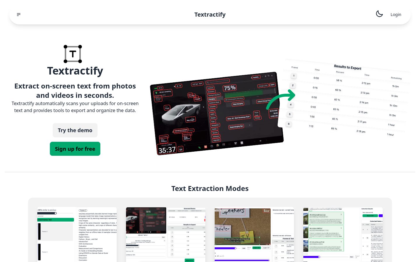Textractify Homepage