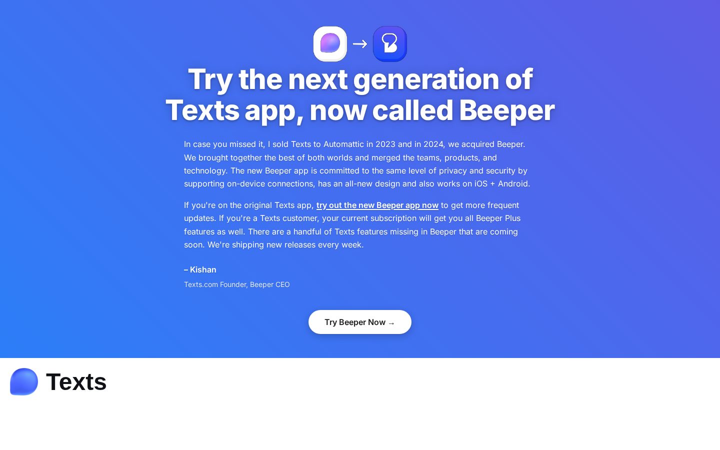 Texts Homepage
