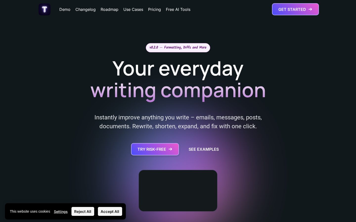 TextWisely – Your everyday writing companion Homepage