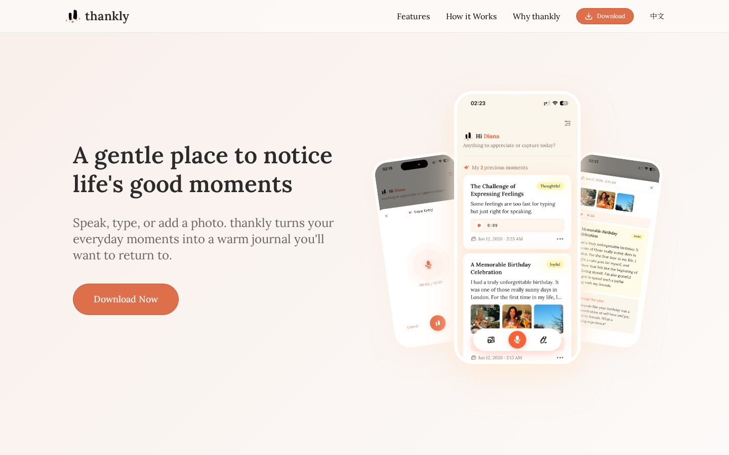 thankly Homepage