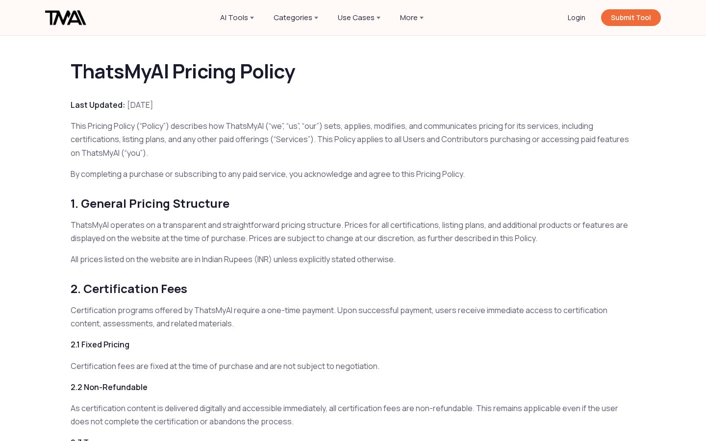 ThatsMyAI Pricing