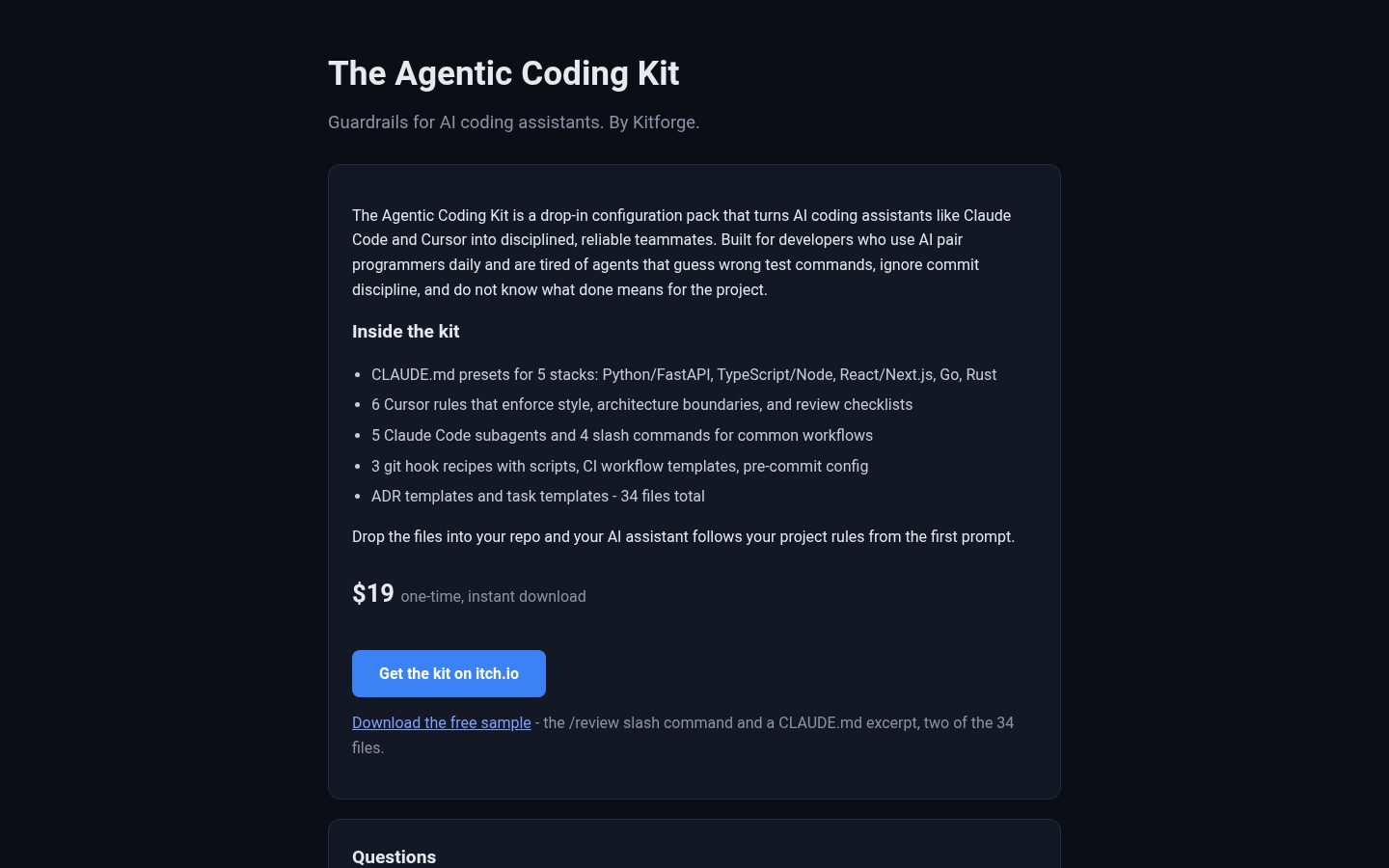 The Agentic Coding Kit Homepage