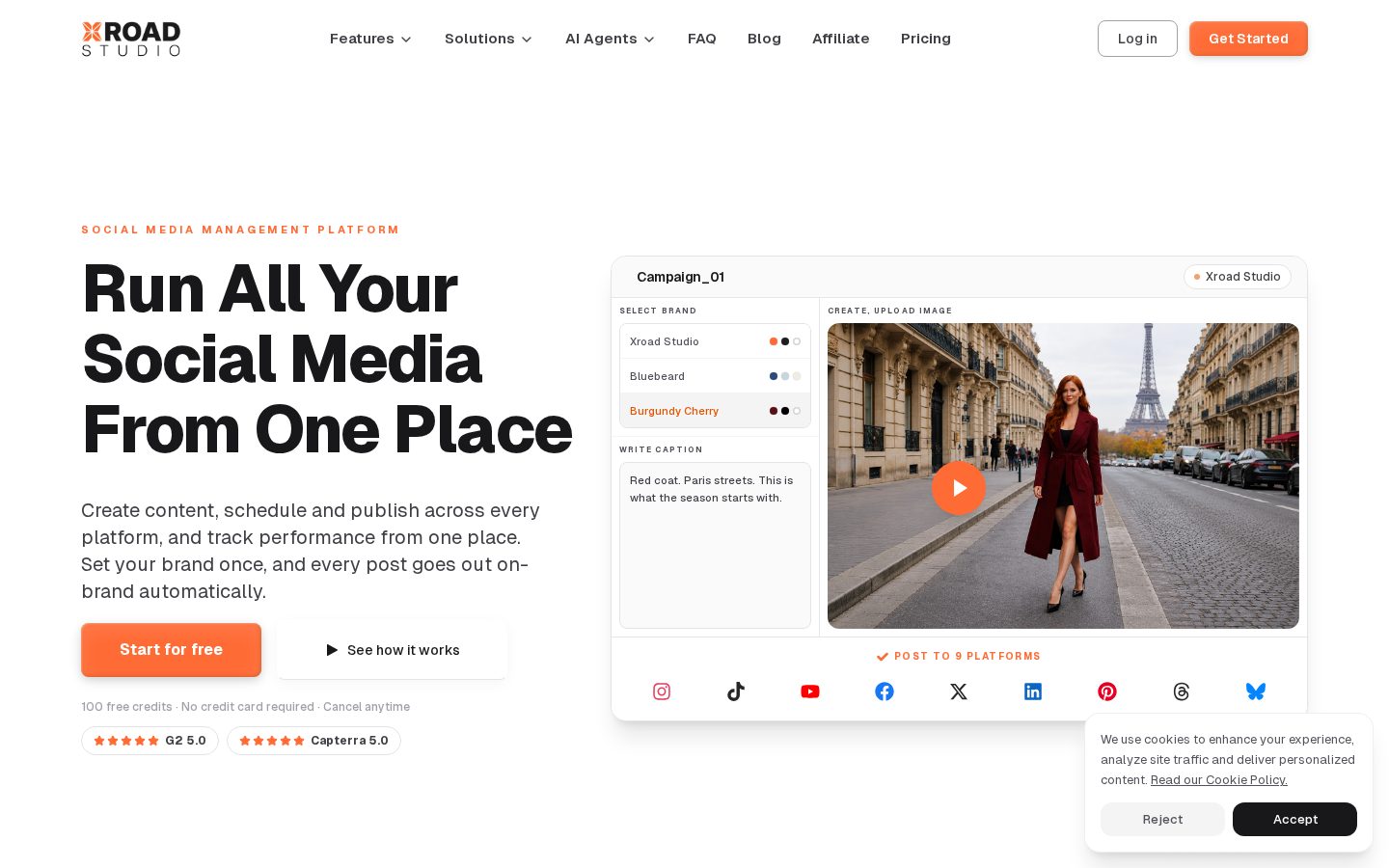 The All-In-One AI Content Studio Homepage