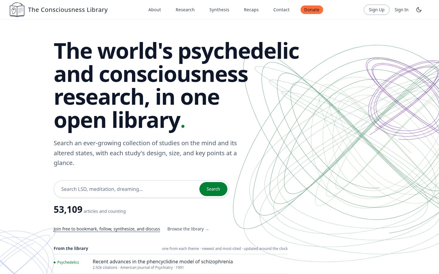 The Consciousness Library Homepage