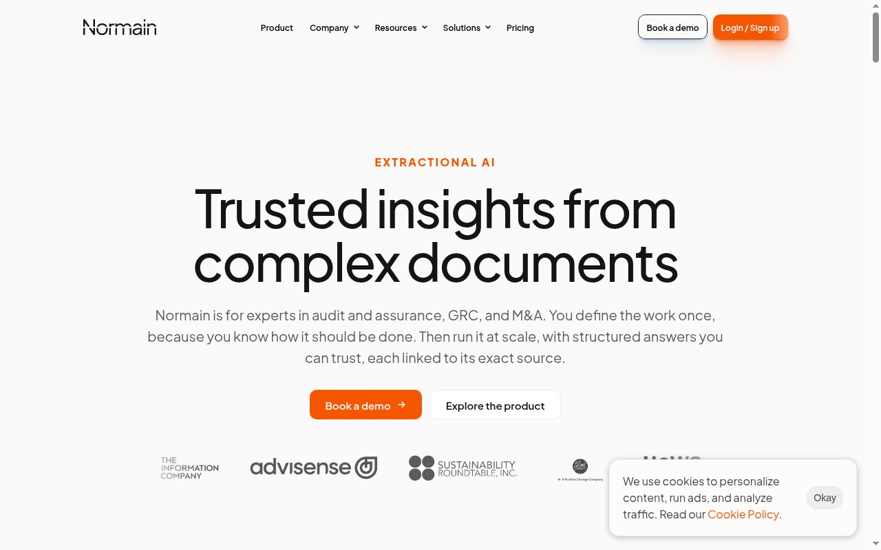 The Extractional AI Platform homepage
