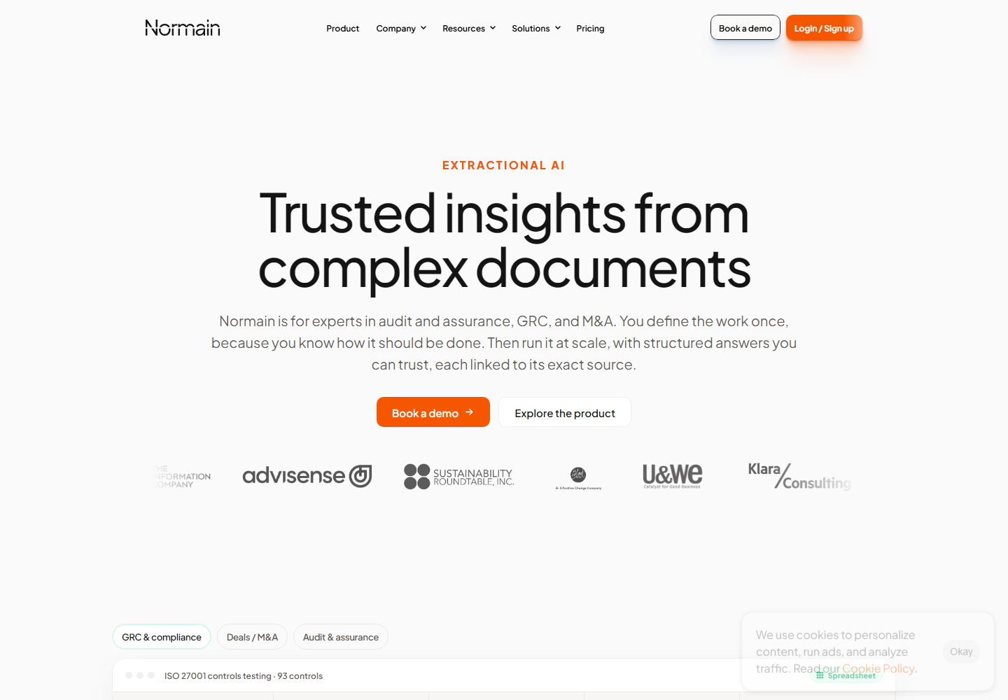 The Extractional AI Platform homepage
