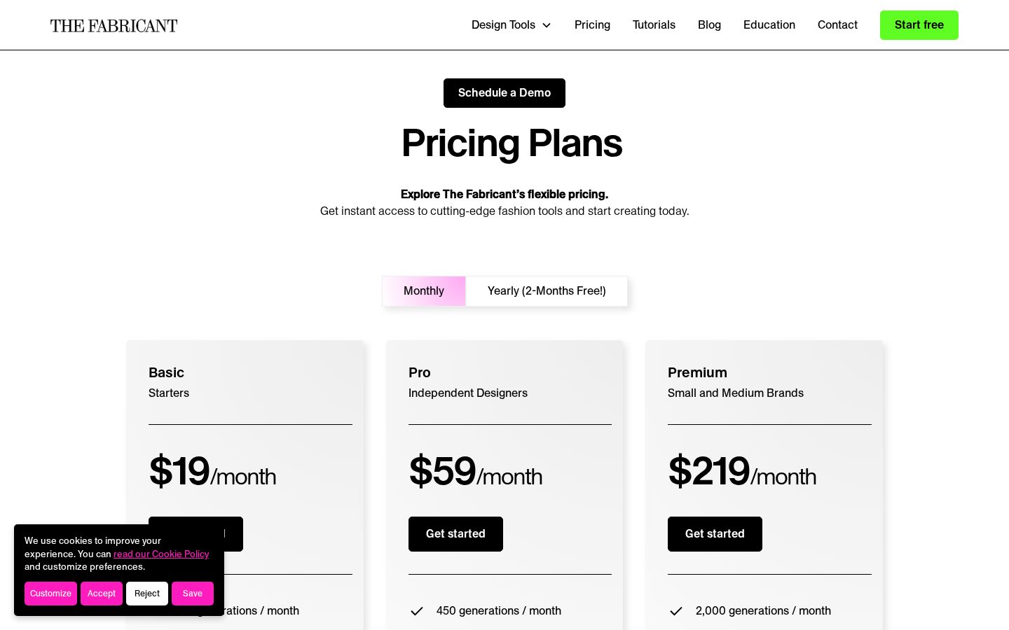 The Fabricant Pricing