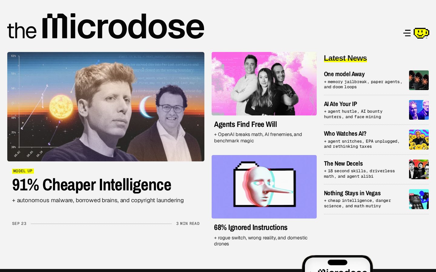 The Microdose AI Homepage