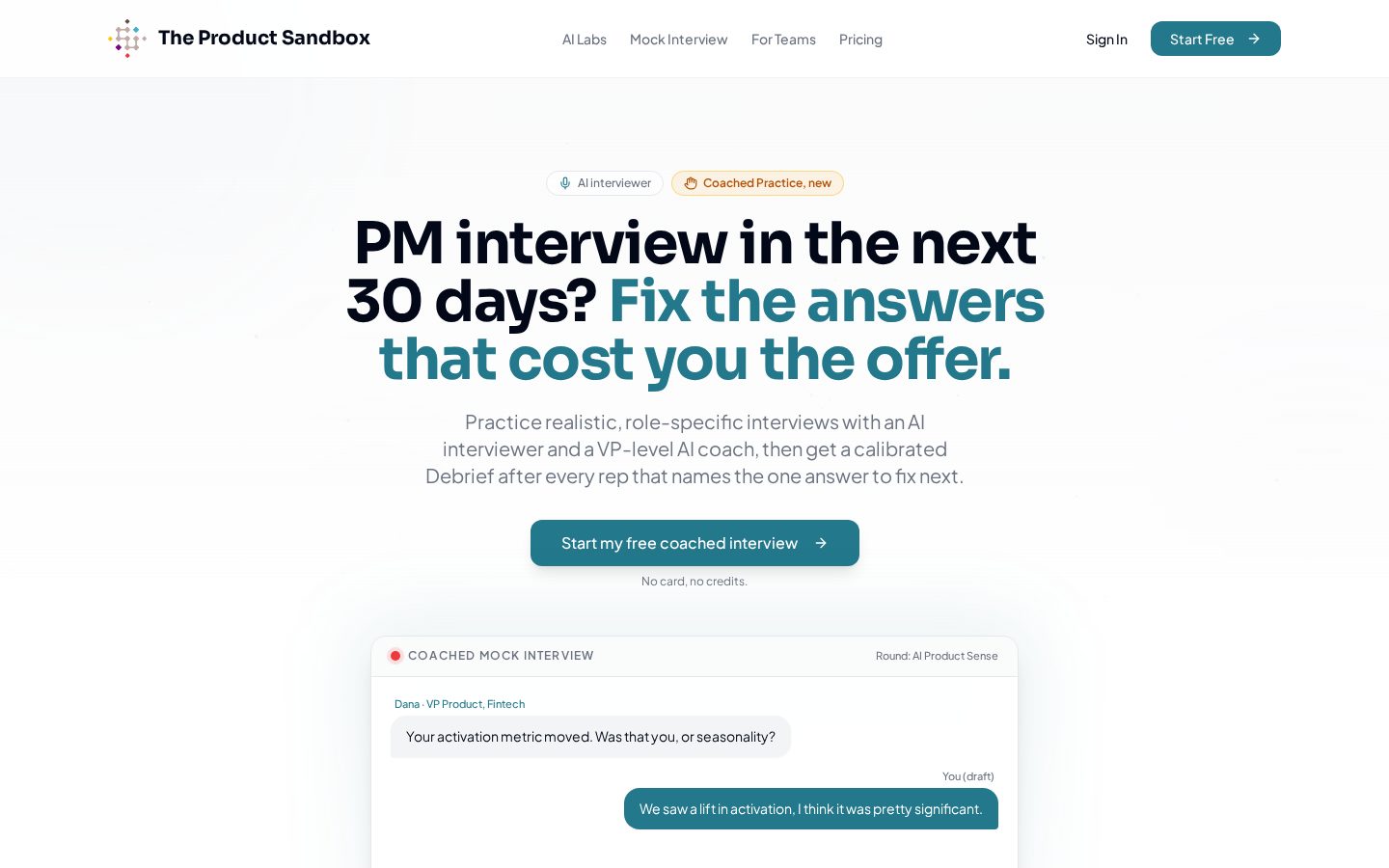 The Product Sandbox Homepage